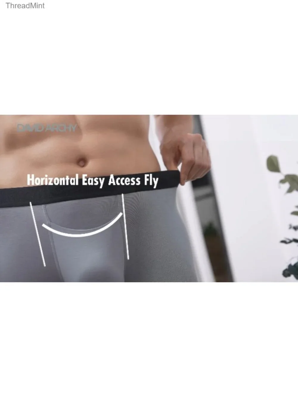Men's Boxer Briefs Bamboo Rayon Horizontal Fly CoreComfort Pouch Comfort Fit